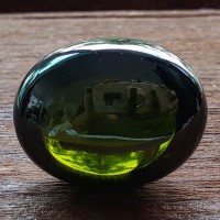 KG-130 Dark olive Green Oval NAGA EYE Manee Naka diamond serpent holy relics fetish hermit meditation virtue healing mystical powers Amulet